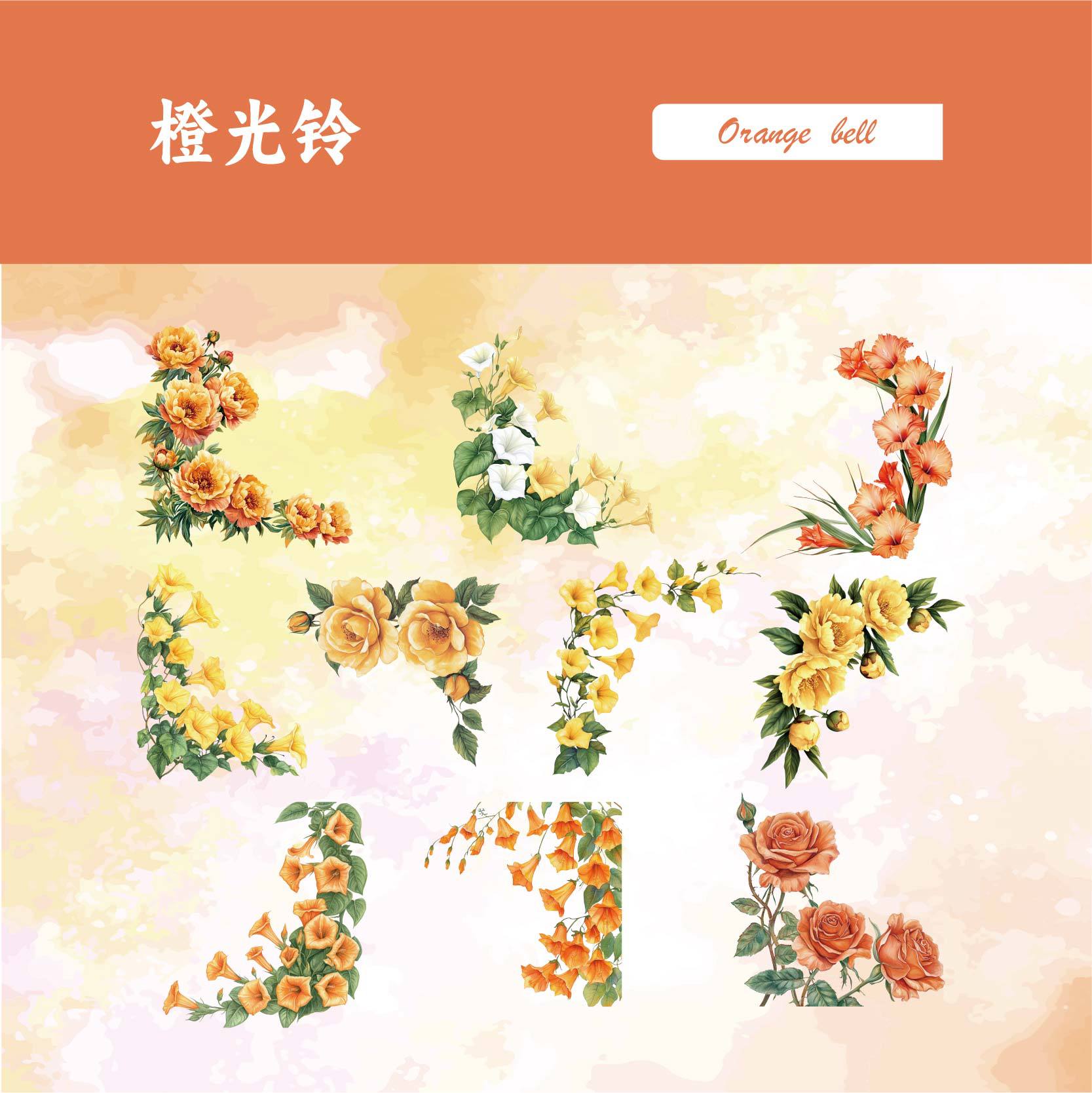 Retro Flower Corner Stickers – DIY Plant Border for Hand Accounts, 6 Options - ViktaShop