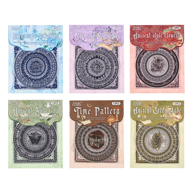 Transparent PET Sticker Set - DIY Diary Decoration, Retro Lace Design, 6 Options - ViktaShop