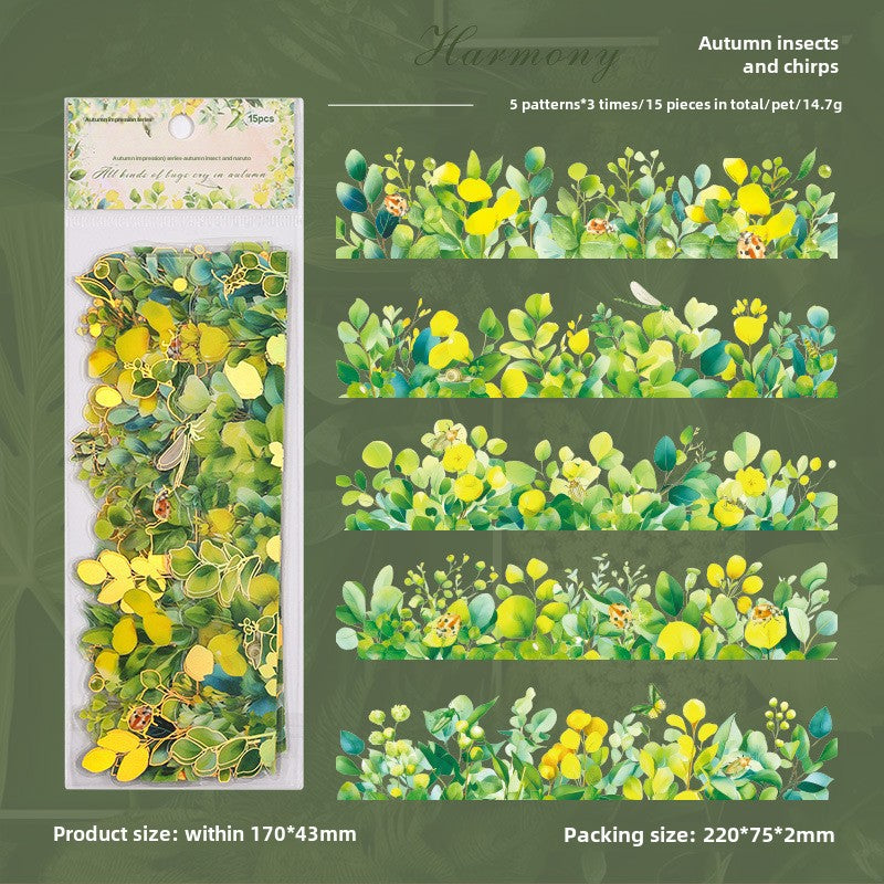 Autumn Impression PET Sticker Pack, 6 Options - ViktaShop