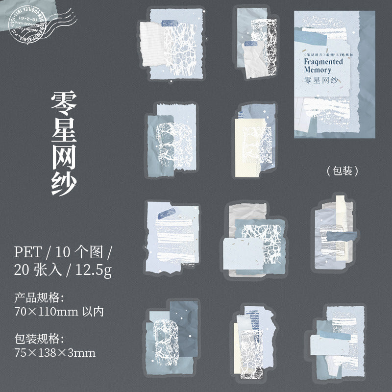 Notes Fragments Series – PET Sticker Pack, 20 Pcs - ViktaShop