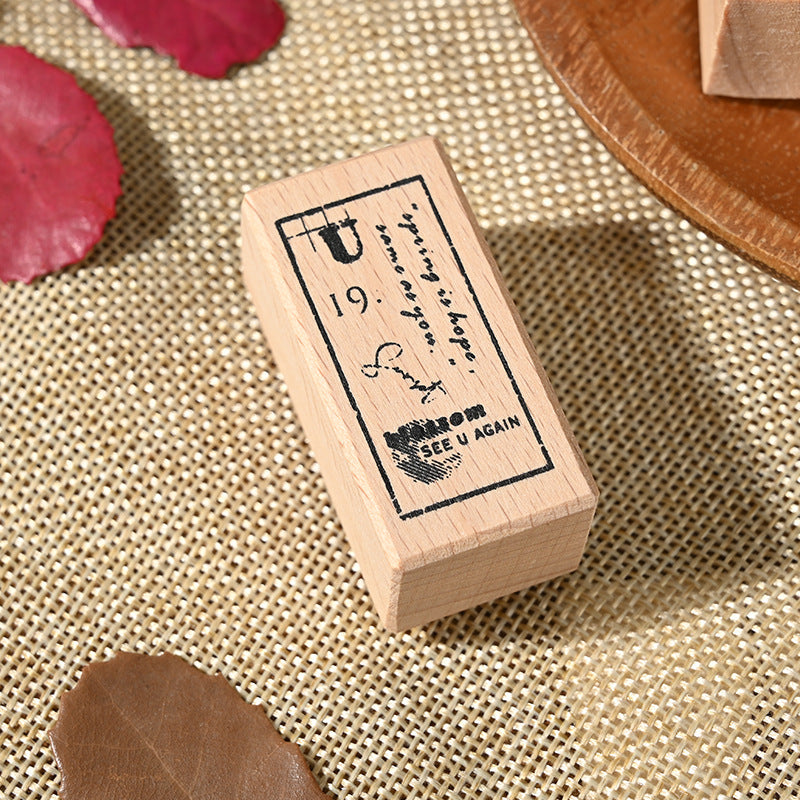 Vintage Wooden Postmark Seal – Flowers & Plants Stamp, 7 Options - ViktaShop