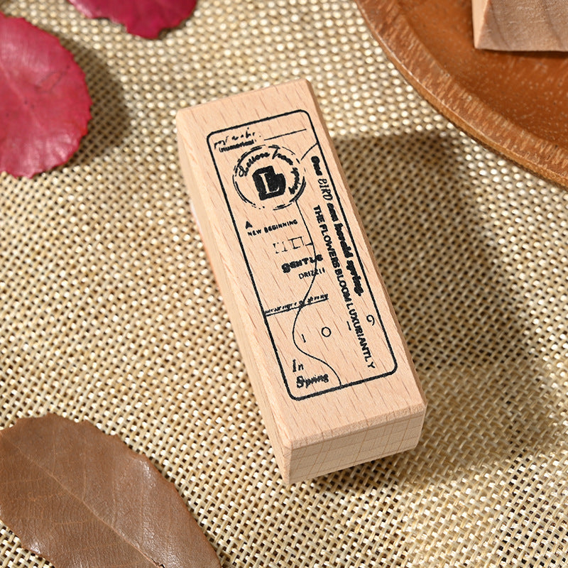 Vintage Wooden Postmark Seal – Flowers & Plants Stamp, 7 Options - ViktaShop