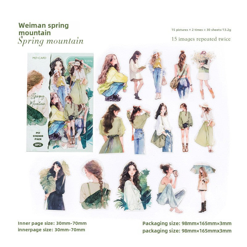 Happy Girl Series PET Stickers - ViktaShop