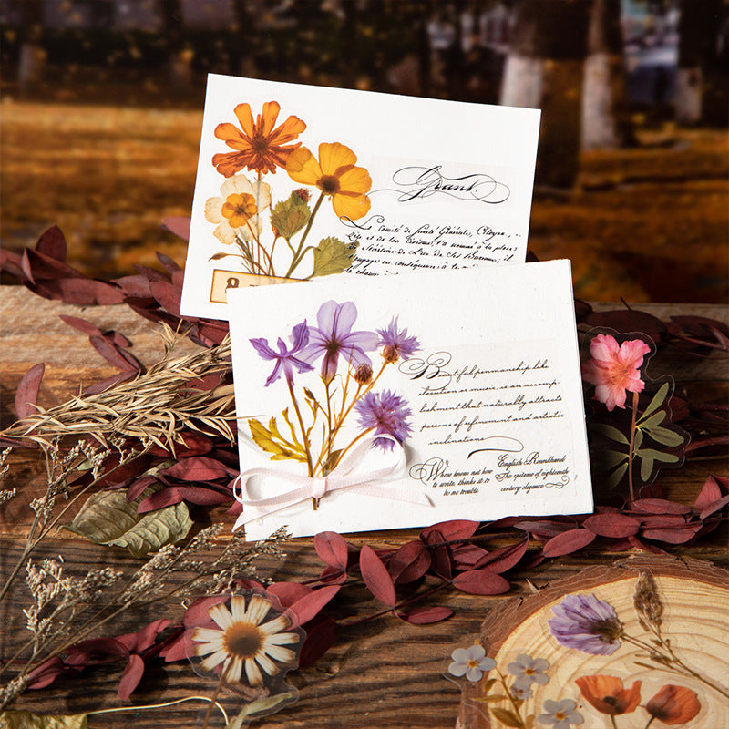 PET Sticker – Forest Whisper Retro Flower Series, 4 Options - ViktaShop