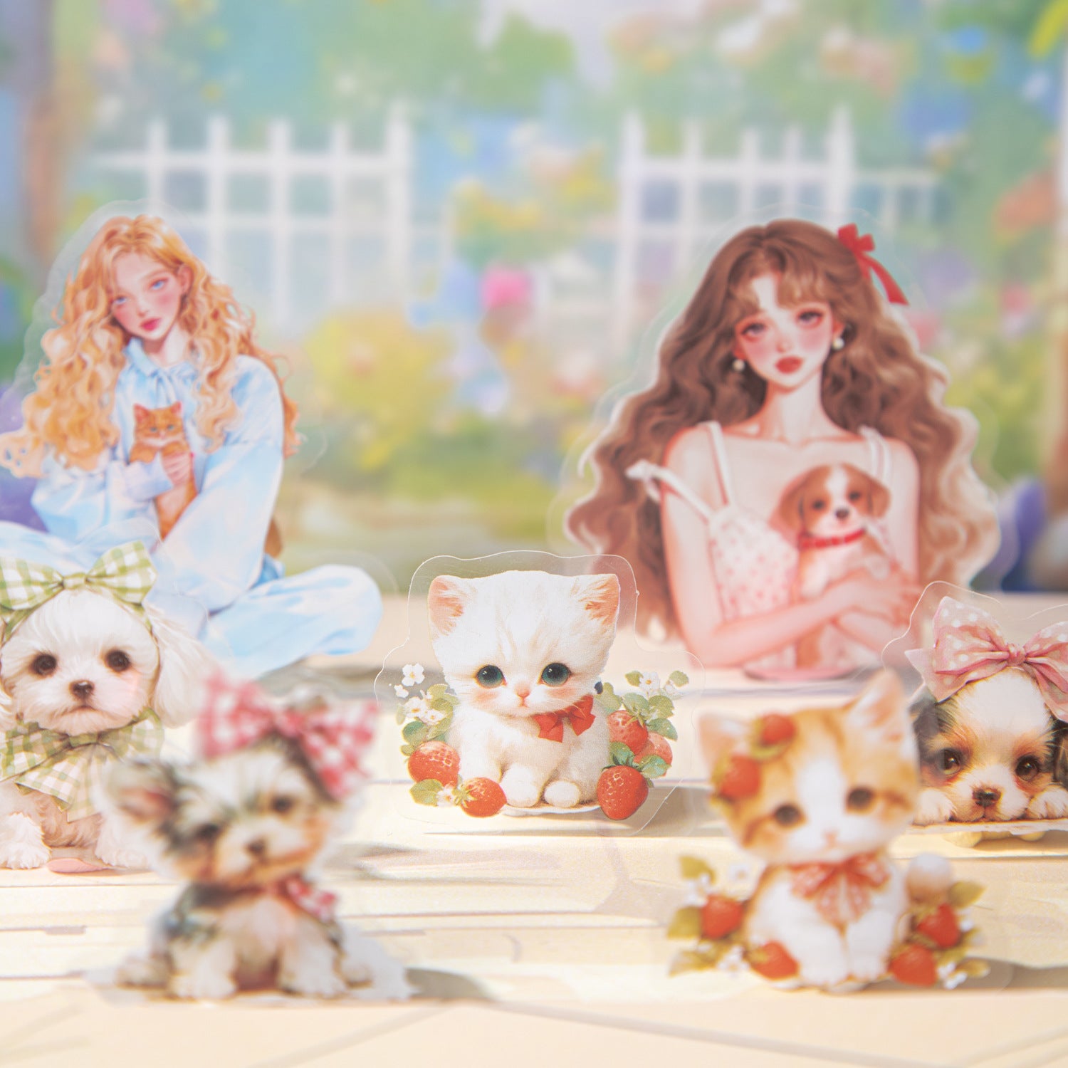 Girls Theme PET Stickers - Strawberry, Meow Claw & More - ViktaShop