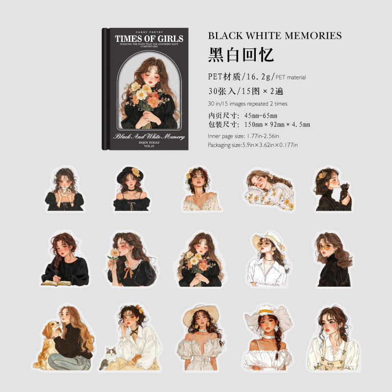 Vintage Girls Sticker PET Pack - ViktaShop