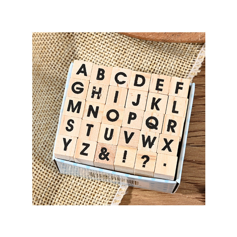 Wooden Stamp Set – English Journal DIY Diary Seals, 4 Options - ViktaShop