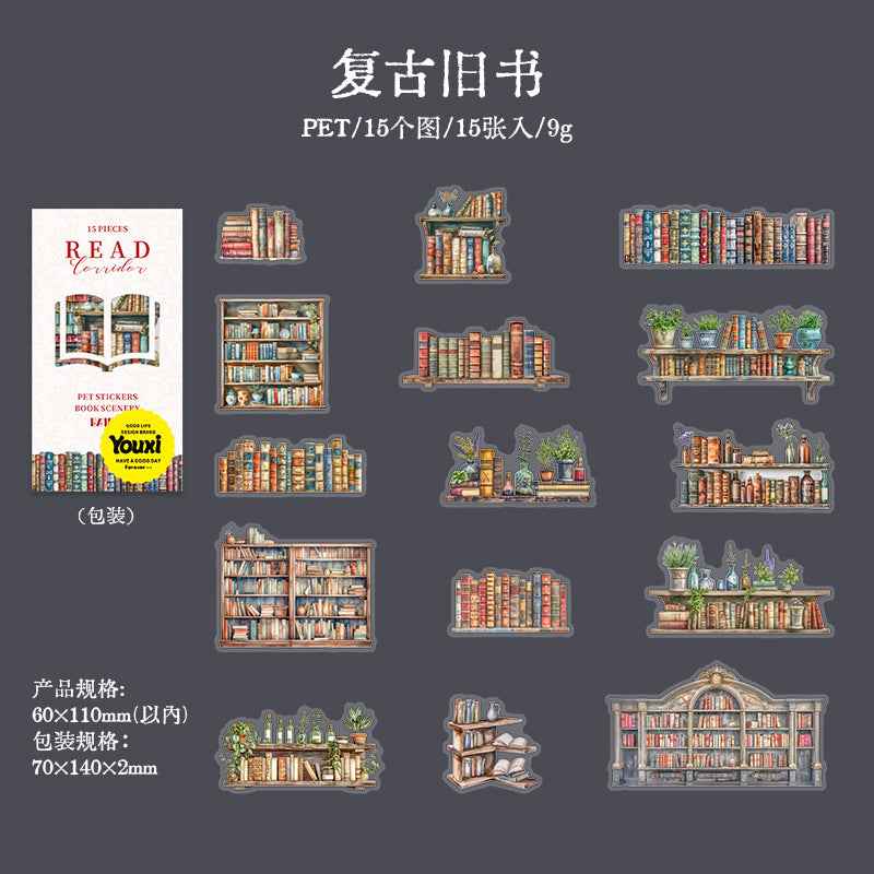 Vintage Paper Relief Embossed Note PET Sticker Pack