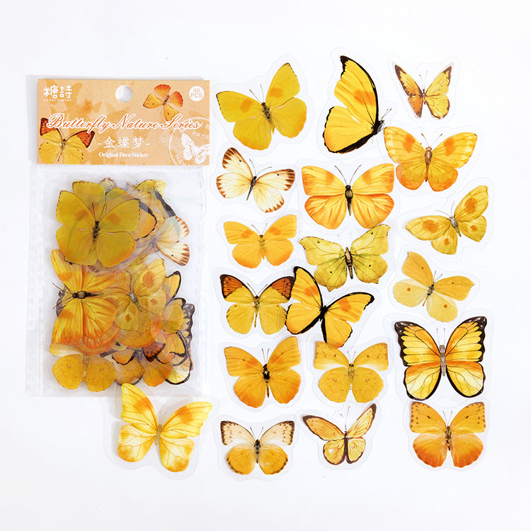 Vintage Butterfly PET Stickers, 40 Pcs - ViktaShop