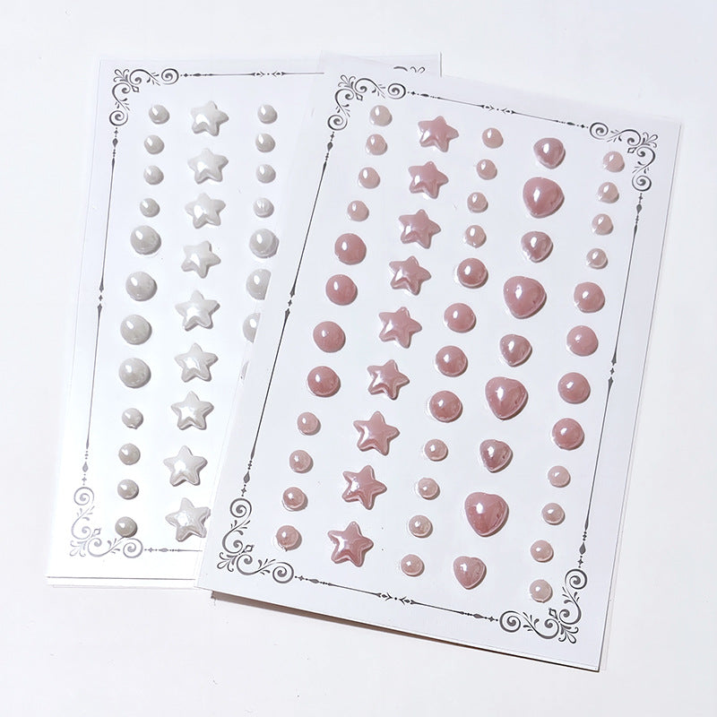 Love Star Ceramic & Pearl Stickers Decorative, 2 Pcs - ViktaShop