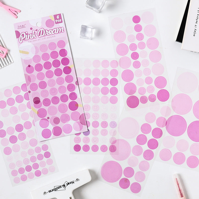 White Ink-Free Flat Stickers – Pink & Dreamy, 4 Styles, 6 Pcs - ViktaShop