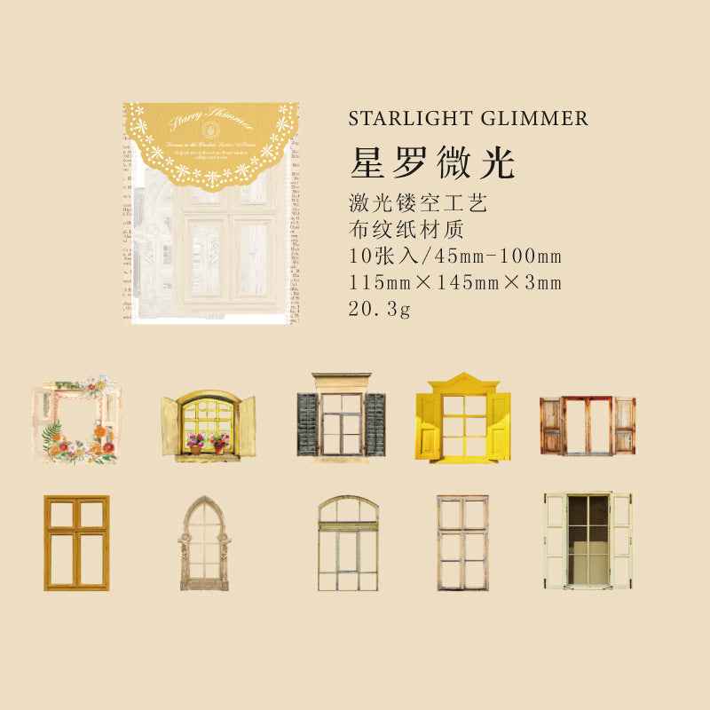 Vintage Hollow Flower Window Stickers, 10 Pcs