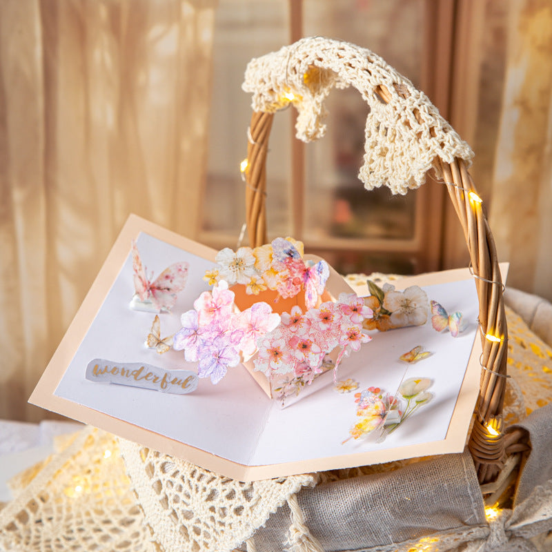 Hazy Weaving Flower Series PET Sticker, 10 Pcs - ViktaShop