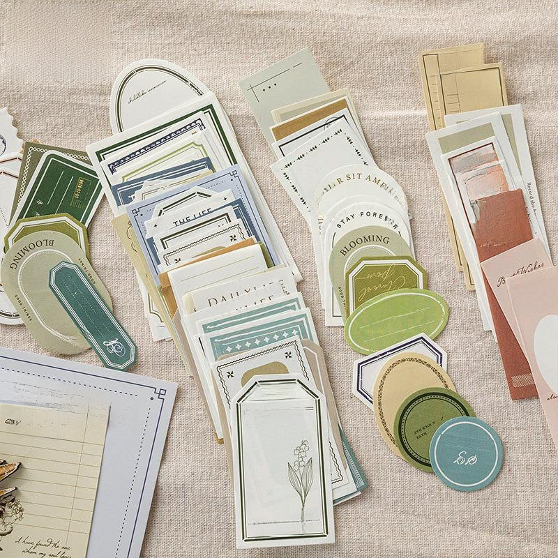 Note Set Series Material Bag, Retro Background Paper, 100 Pcs - ViktaShop