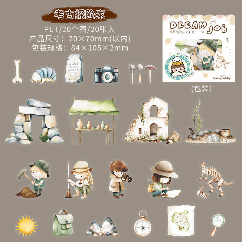 Dream Career Series PET Stickers, 6 Options - ViktaShop