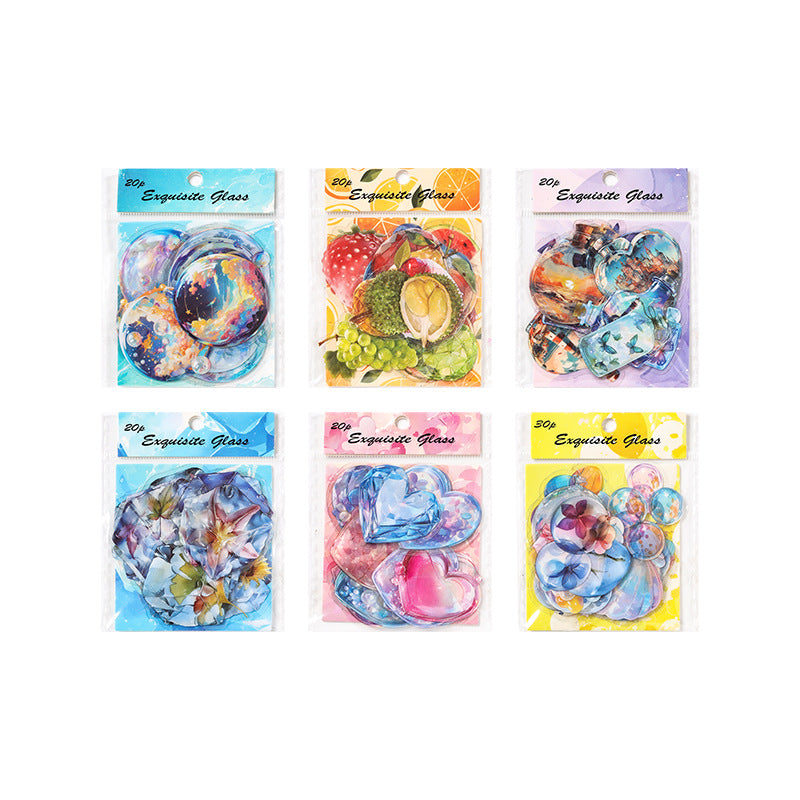 PET Sticker Pack – Splendid Coloured Glaze Series, 6 Options - ViktaShop