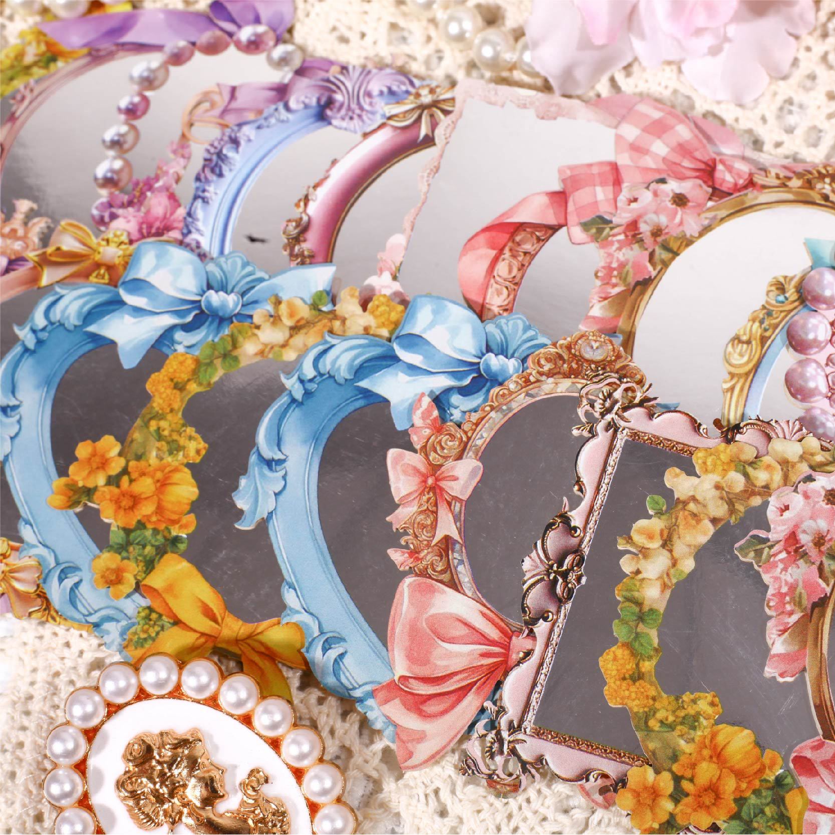 Glazed Mirror Series Notes - Alice's Mirror & More - 6 pcs - ViktaShop