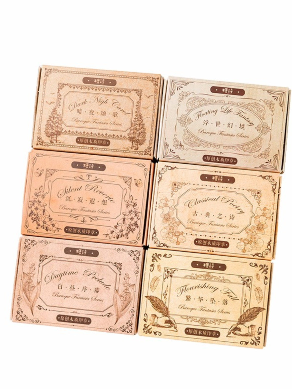 Retro European-Style Border Wooden Stamp Set – Collage Decoration & Printing Tool - ViktaShop