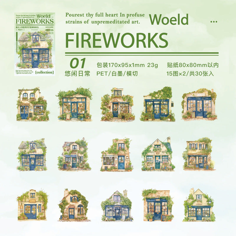 House Landscaping PET Stickers, 30 Pcs - ViktaShop