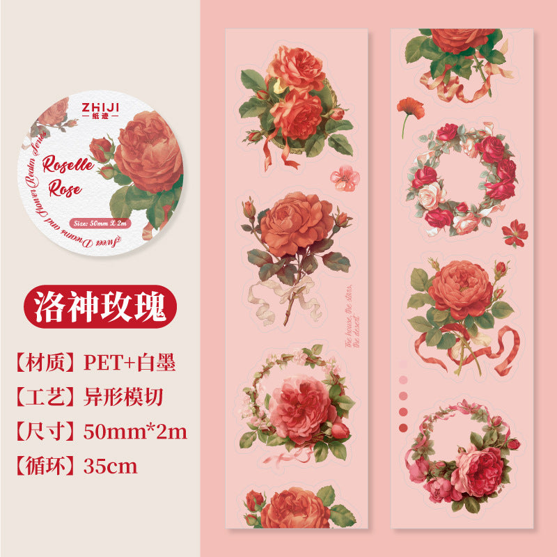 Flower Border Series, Flower Theme PET Tape, 2m - ViktaShop