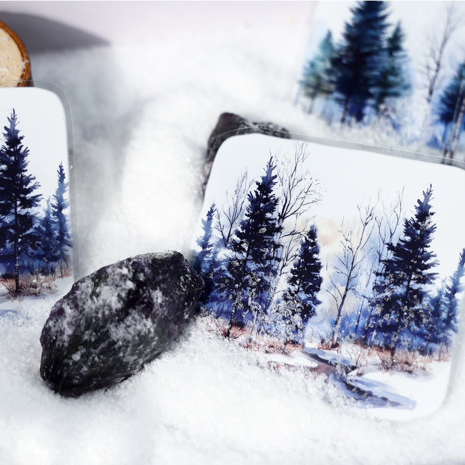 Mountain Forest Theme PET Sticker Pack, Birch & Pine Series, 20 Pcs - ViktaShop