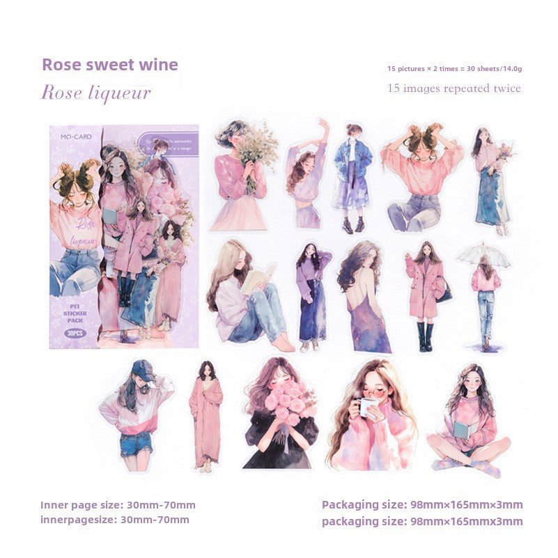 Happy Girl Series PET Stickers - ViktaShop