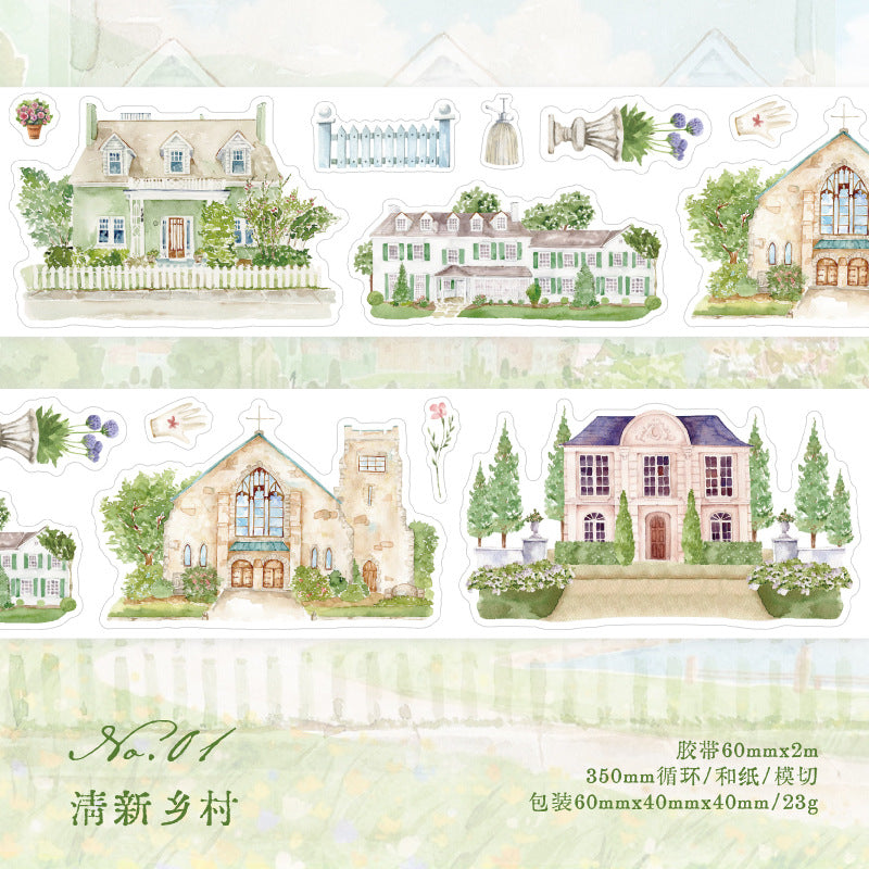 Twilight Slow Crossing Spring Light Series Washi Tape, 4 Options - ViktaShop