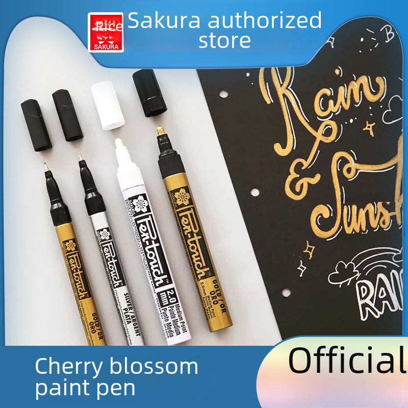 Cherry Blossom White, Gold & Silver Paint Marker Set – High Gloss Art Pens - ViktaShop