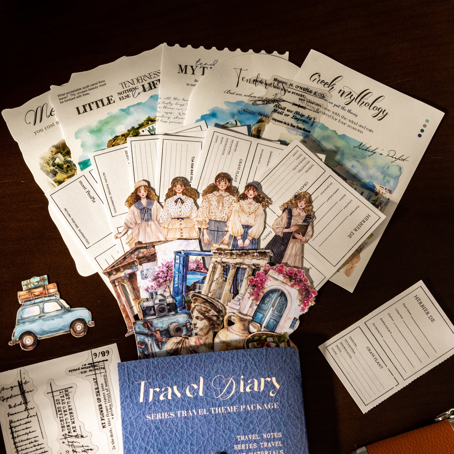 Travel Diary Series – Travel Theme Material Pack, 4 Options - ViktaShop
