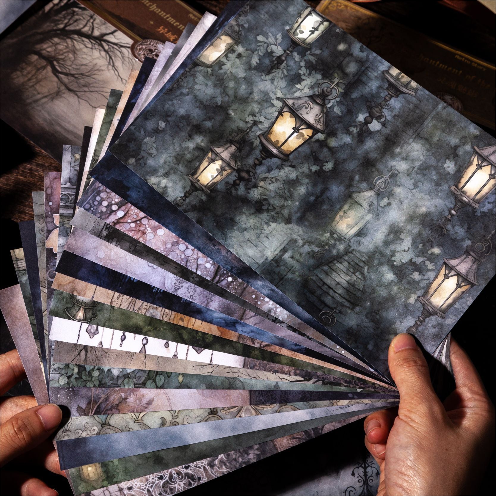 Dark Retro Material Paper, Scrapbooking DIY Decoration Base - ViktaShop
