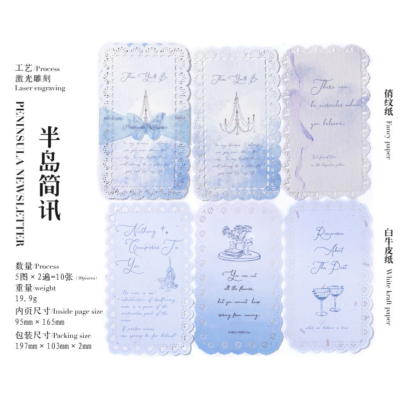 Paper Hollow Lace - Love Words Series, 10 Pcs - ViktaShop