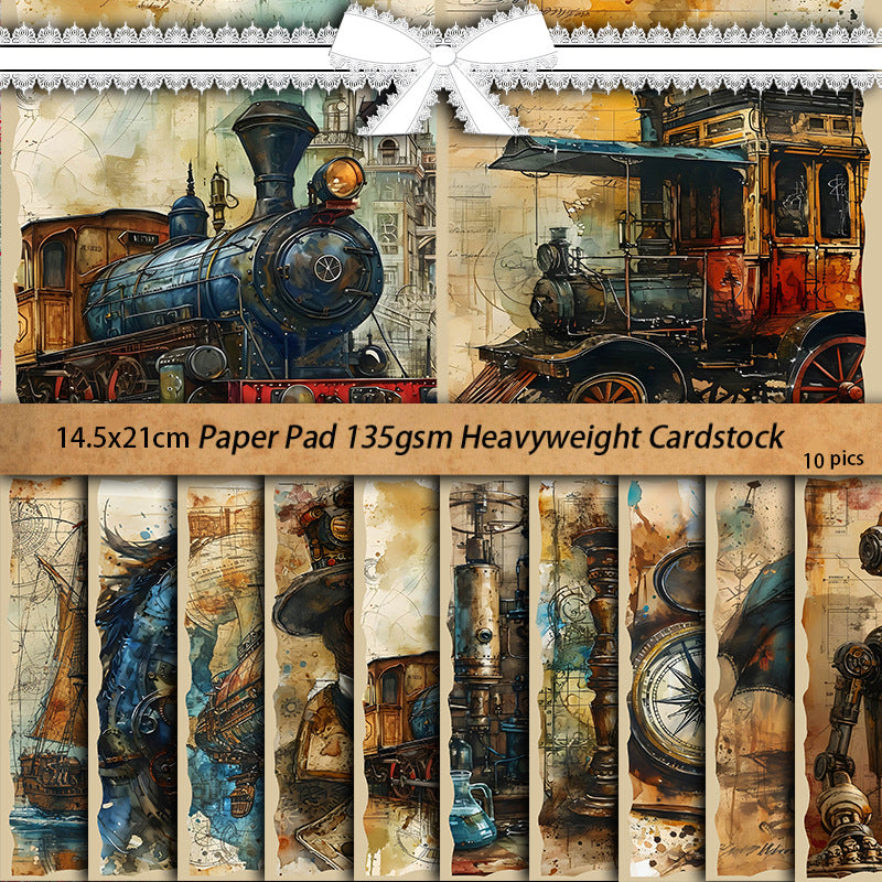 Experimental Instruments Machine Figure Pattern Paper - Singular World Series, 10 Sheets - ViktaShop