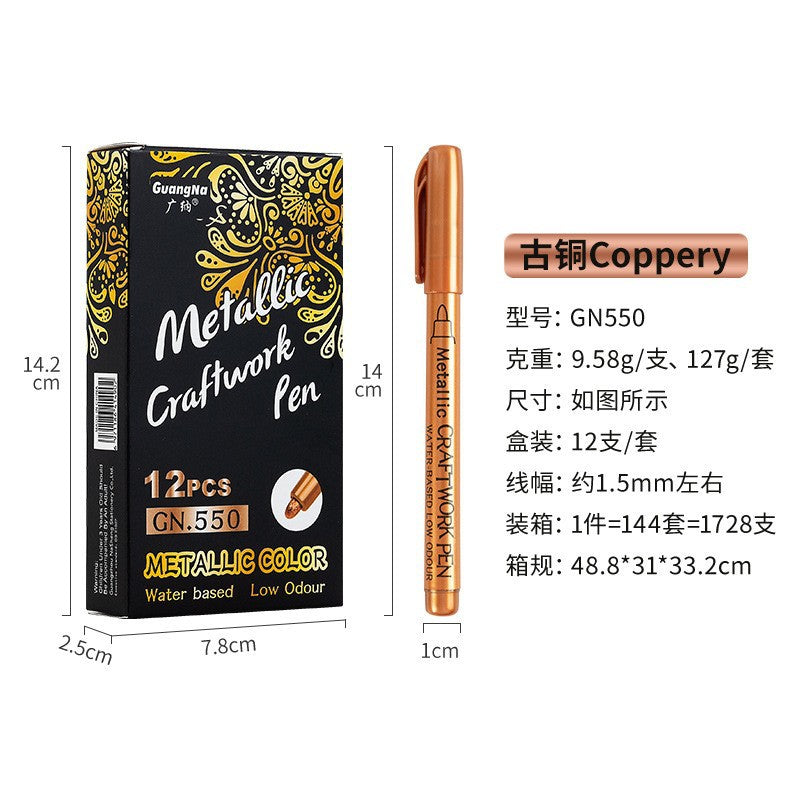 Color Metal Pen Set - Hard Tip Art Marker - ViktaShop