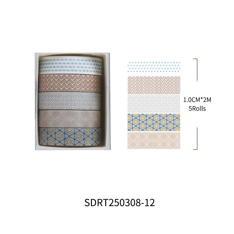 Plain Paper Washi Tape Set – Neutral Collage Series, 12 Options - ViktaShop