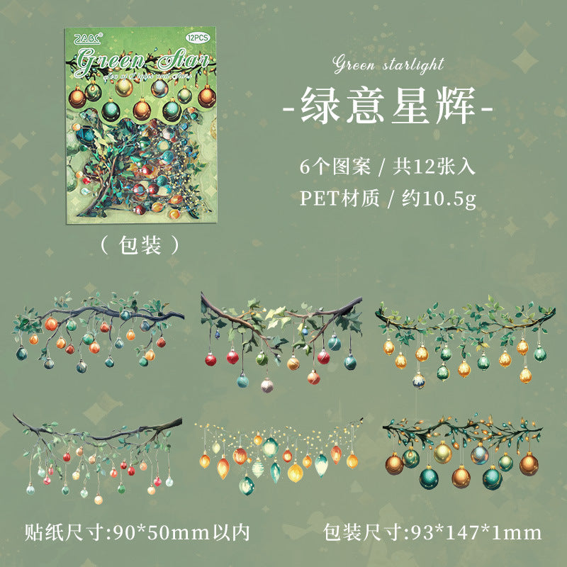 Waterproof PET Laser Stickers – Lamp & Starfish Retro Series, 6 Options - ViktaShop