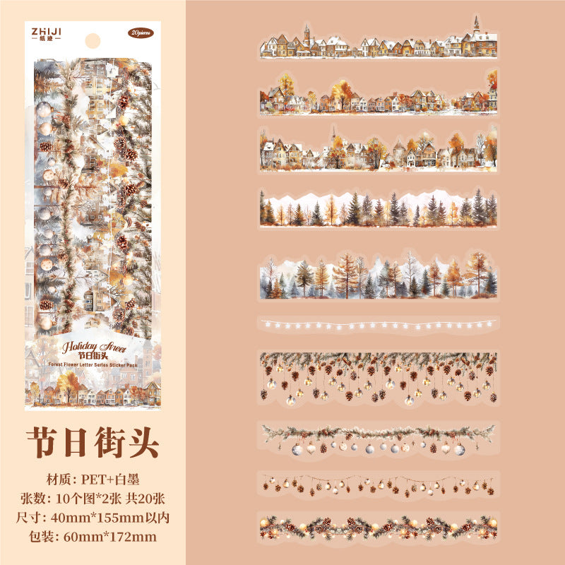 Paper Trace Forest Flower PET Stickers – Retro Lace Series, 6 Options - ViktaShop