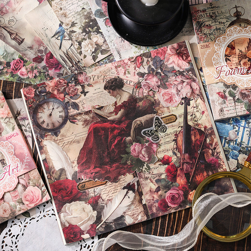 Retro Material Paper - Non-Sticky Collage Sheets - ViktaShop