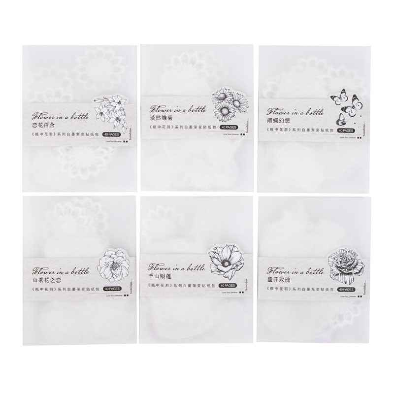 Flower Feather Series PET Stickers