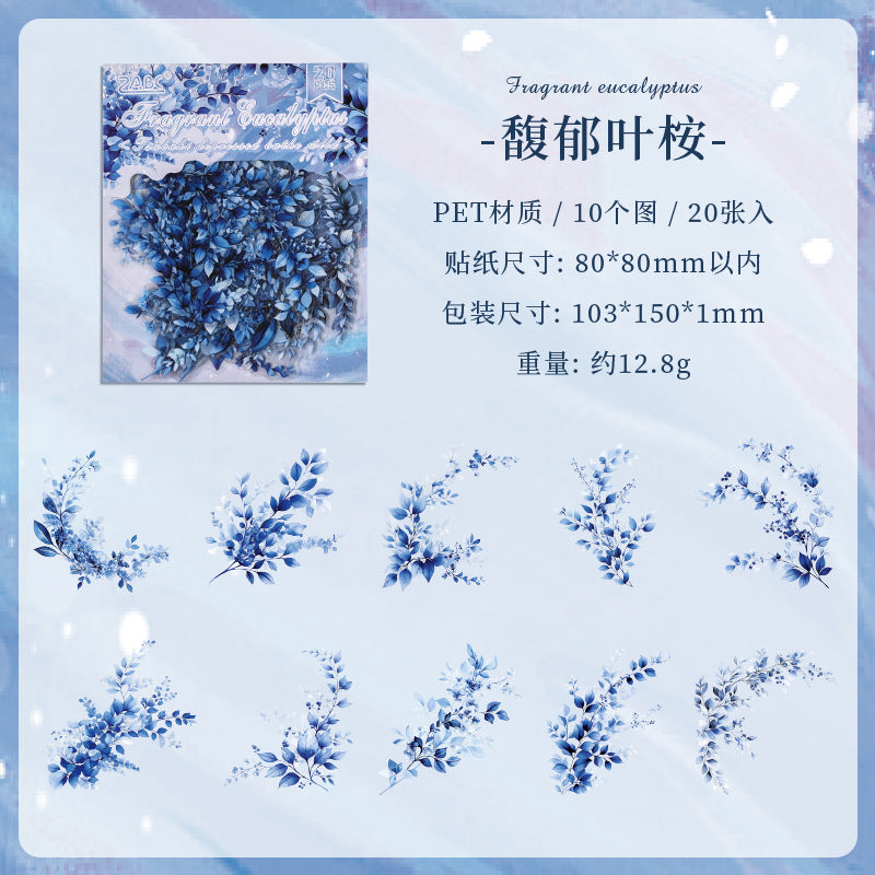 PET Sticker Pack - Plant & Flower Theme, 20 Pcs - ViktaShop