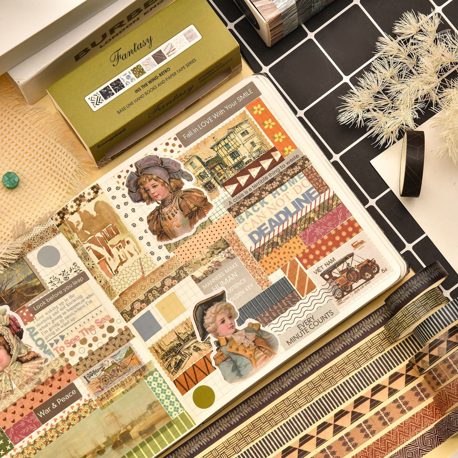 Fantasy Series & Paper Tape Suit, Retro Style, 10 Rolls - ViktaShop