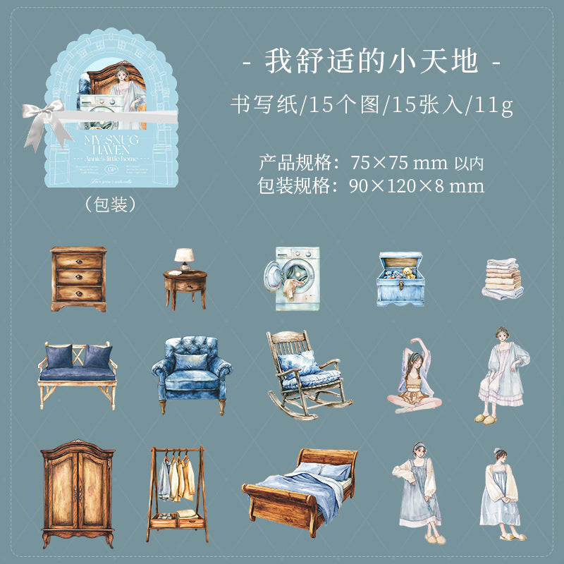 Annie’s Small Home Sticker Pack – Furniture & Landscape Hard Cards, 6 Options - ViktaShop