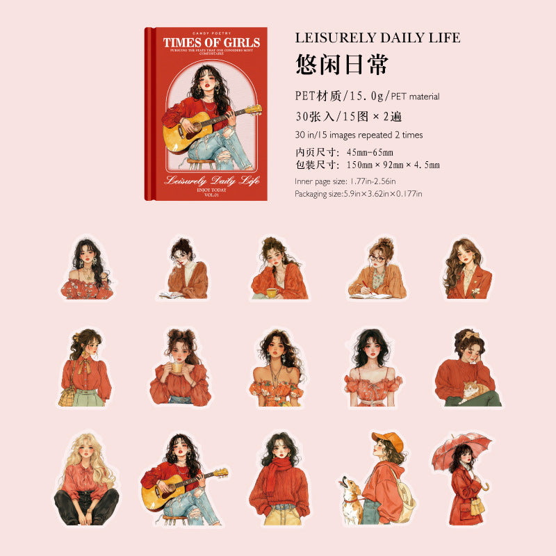 Vintage Girls Sticker PET Pack - ViktaShop