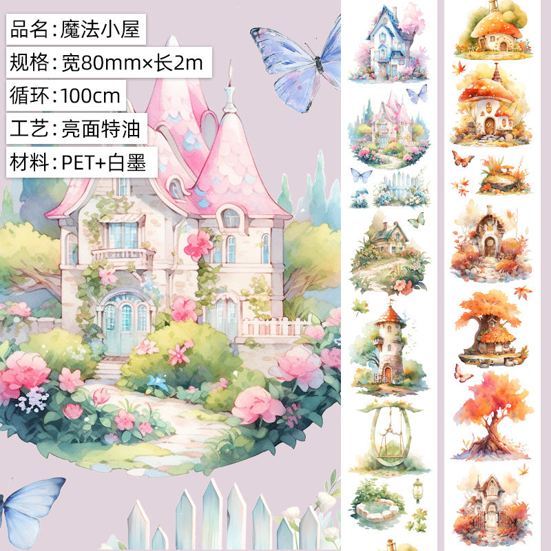 Dream Magic Cottage PET Tape – Castle & Landscape Collage - 2m - ViktaShop