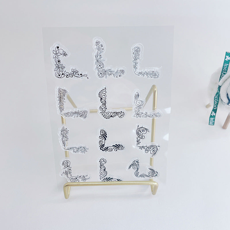 Corner Pattern Transparent Silicone Stamp – DIY PVC Decorative Seal - ViktaShop
