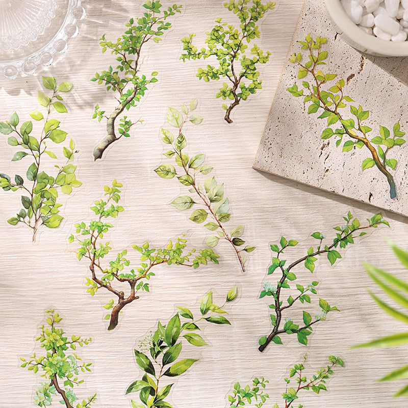 PET Sticker Pack - Plant & Flower Theme, 20 Pcs - ViktaShop