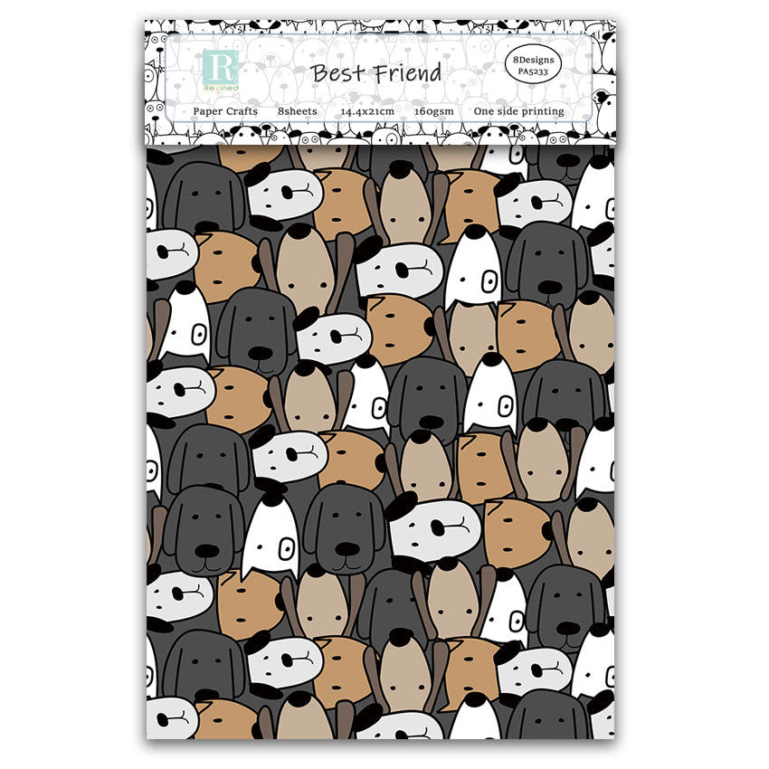 Best Friend DIY Background Pattern Paper, 8 Sheets - ViktaShop