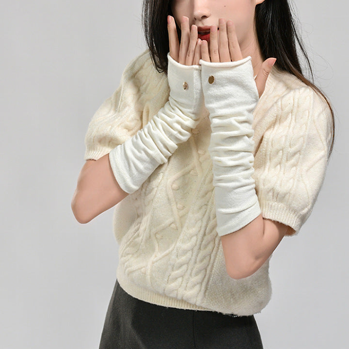 Solid Color High-Grade Wool Stacked Sleeve – Decorative Arm Guard for Scrapbooking - ViktaShop