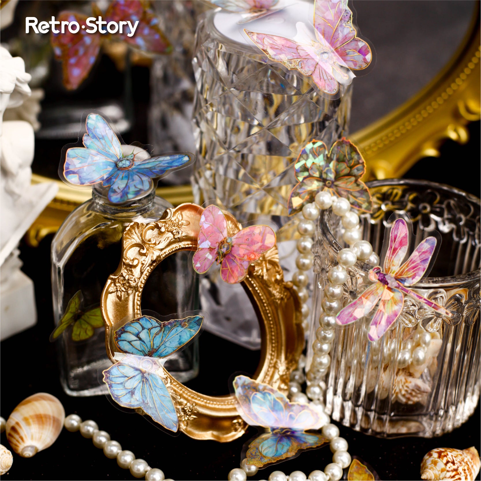 Gold Foil PET Stickers – Air Travel Series, 10 Options - ViktaShop