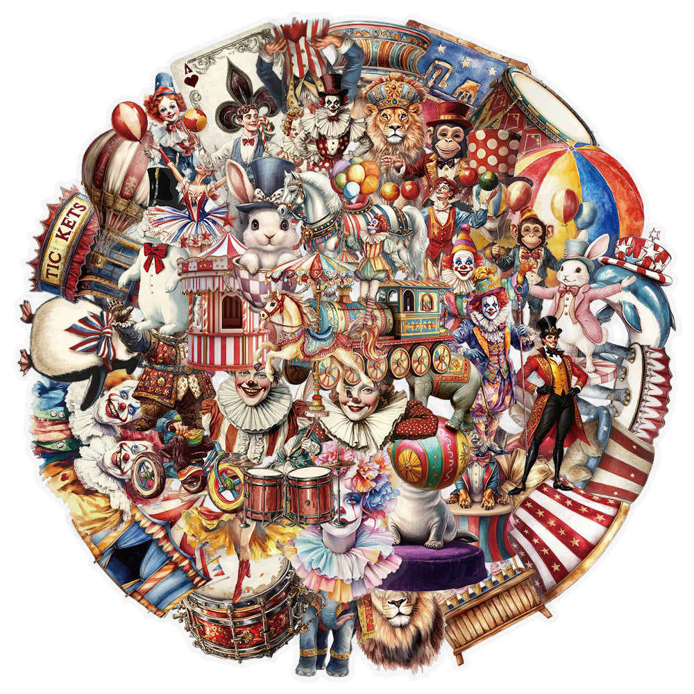 Cartoon Creative Decorative Circus Stickers, 50 Pcs - ViktaShop