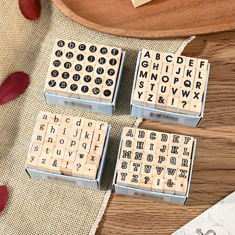 Wooden Stamp Set – English Journal DIY Diary Seals, 4 Options - ViktaShop